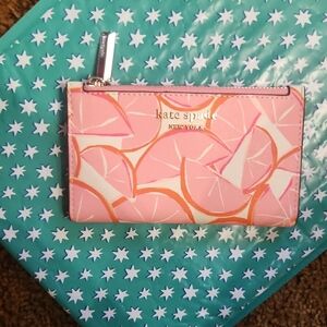 Kate Spade Pink and Orange Citrus Wallet